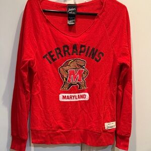 Red Terrapins Maryland off the shoulder Sweatshirt. Size xl